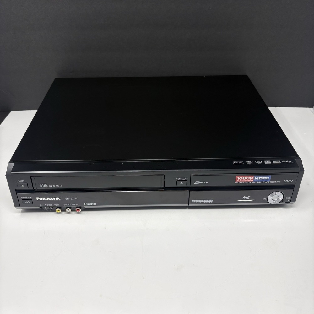 Panasonic DMR-EZ47V VHS DVD Recorder Combo VCR HDMI 1080p Tested Works